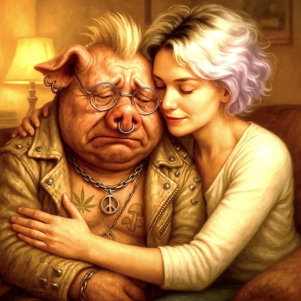 Sad Pigman comforted II