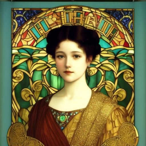 Portrait, Young Lily Elsie, Renaissance, Tiffany Glass, Art ...