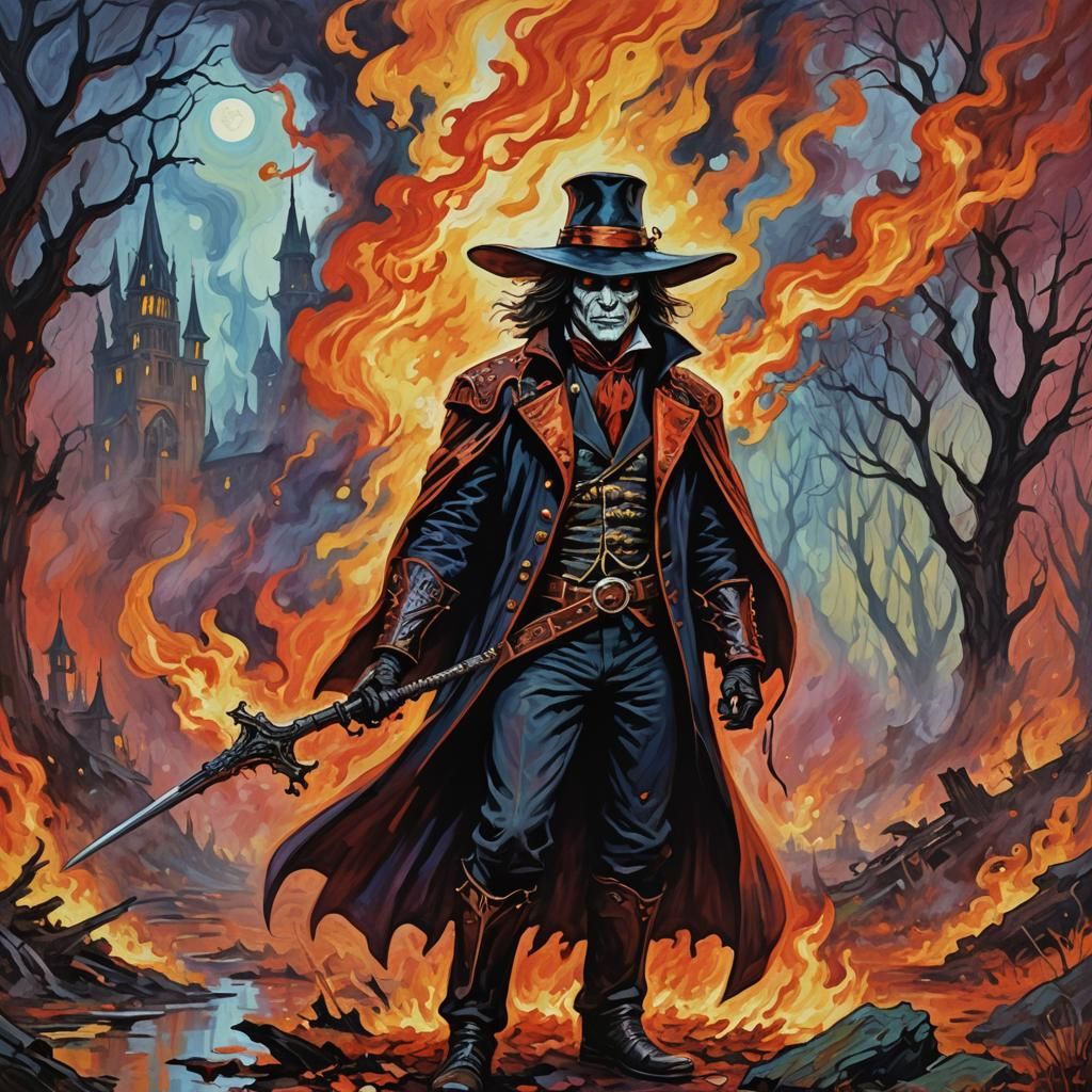 Vampire Hunter, Parallel World, caricature in Claude Monet s...