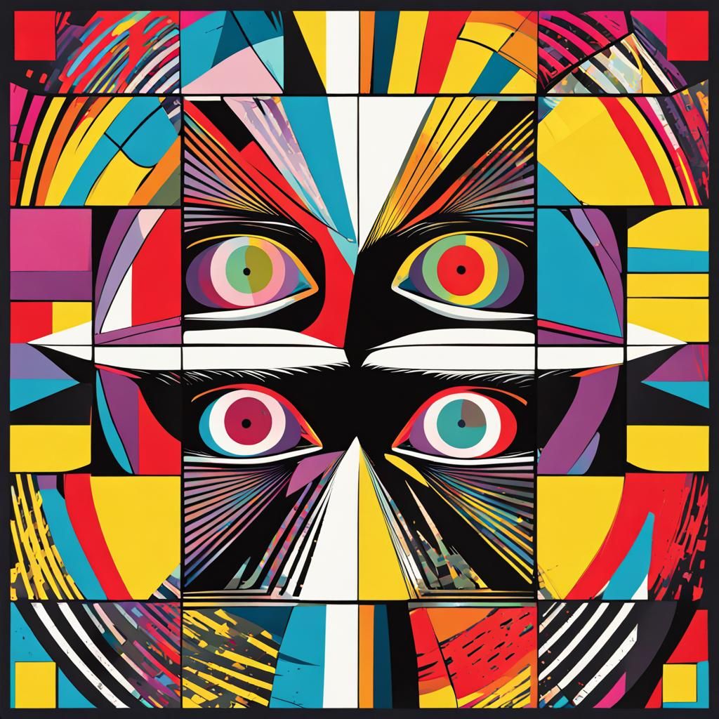 Psychotic Depression in Geometric Pop Art Style