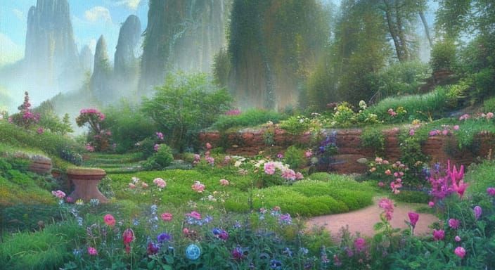 Rose garden - AI Generated Artwork - NightCafe Creator