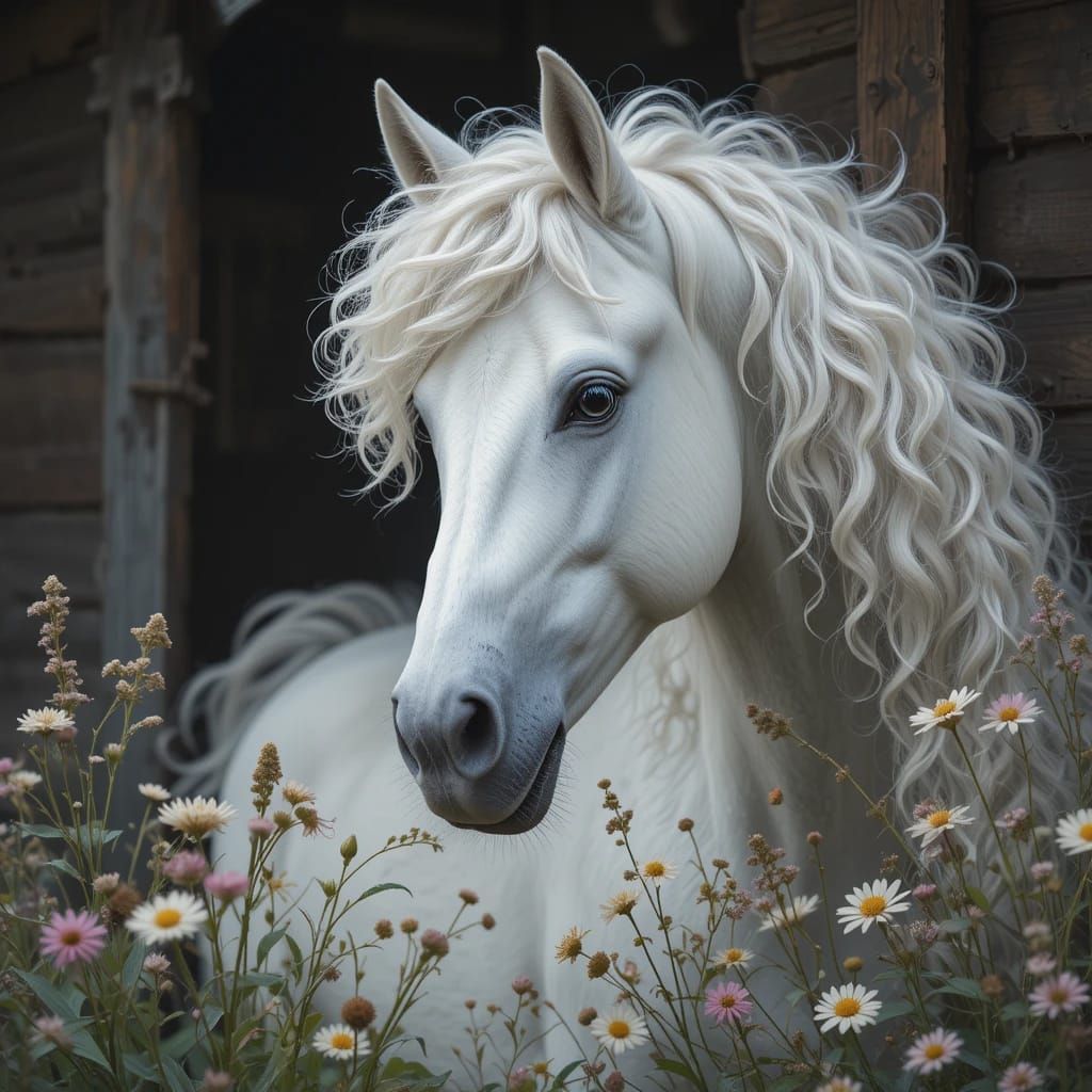 Curly Hair Horse