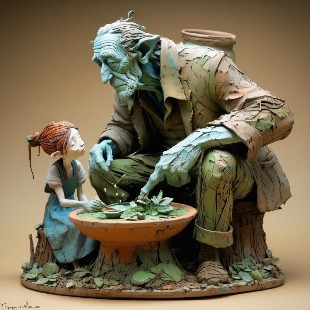 Eccentric Clay Pottery ~ Sophie and the Big Friendly Giant   by @Creative Digital Artist