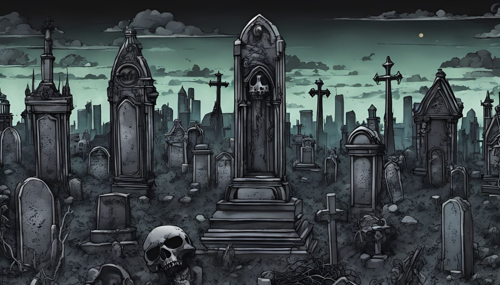 Cybergoth Illustrations of A Cemetery (Continued)