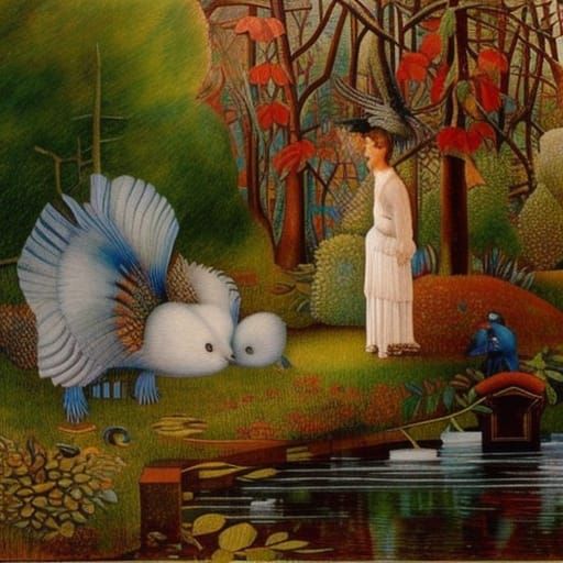 Miroir ouvert sur ces oiseaux uniques Qui tremblent d'aise à...