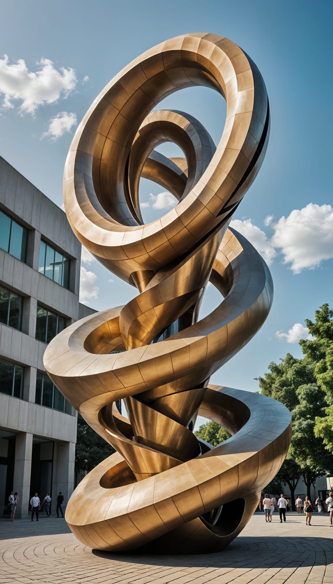 A twisting, floating sculpture made of impossible shapes.
A massive structure blending organic curves ...  by @Jack-Mike