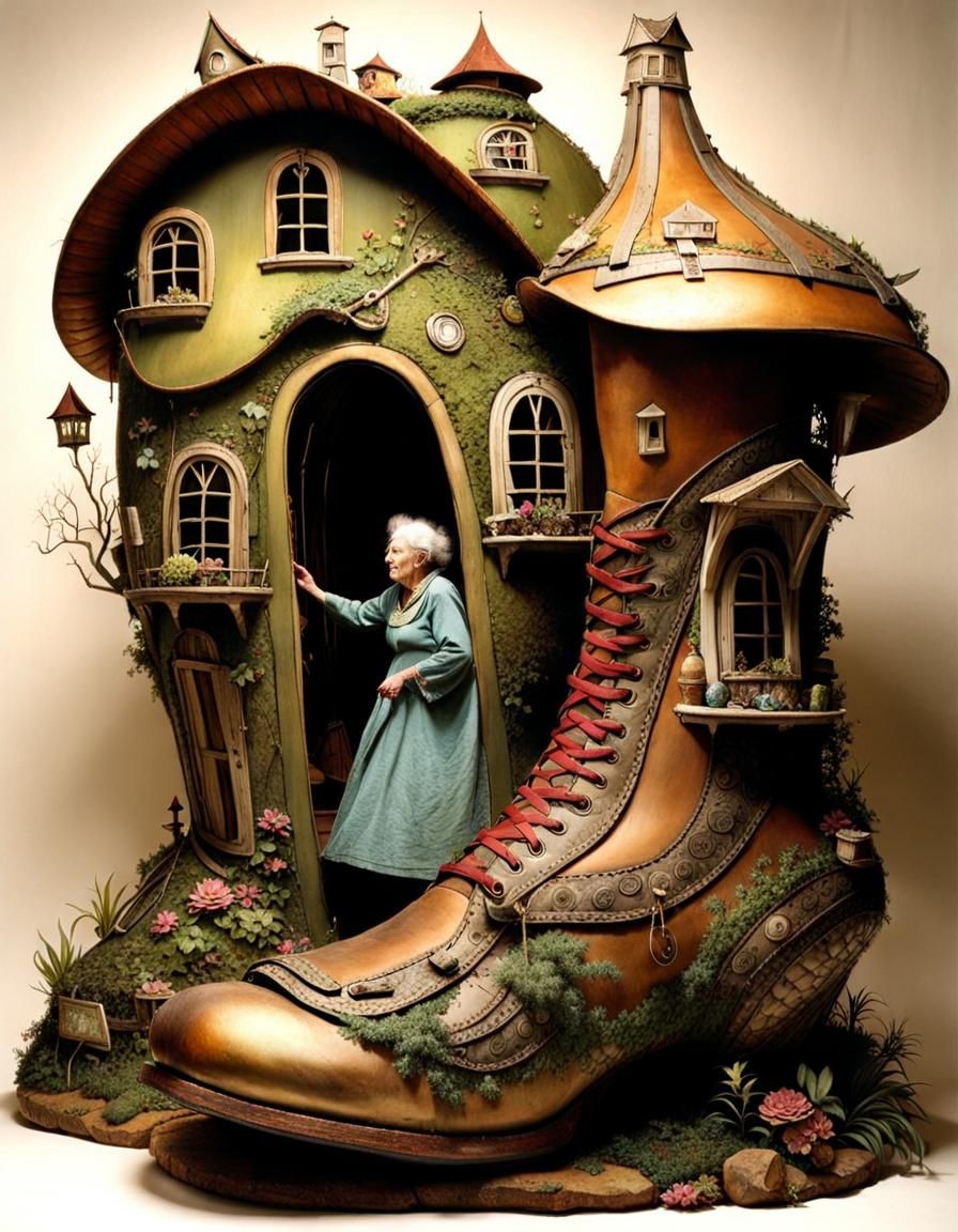 There Was An Old Woman Who Lived In A Shoe  by @PromptAndCircumstance