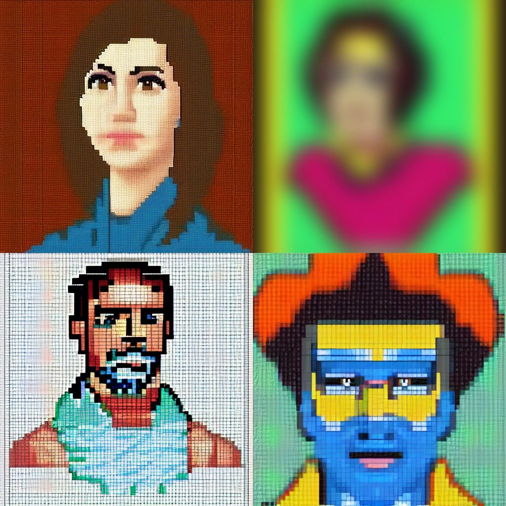 A portrait in the style of Pixel art