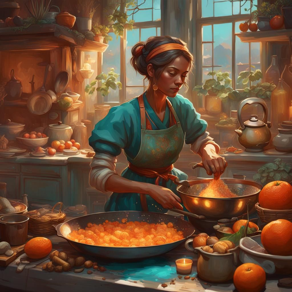woman cooking elegant