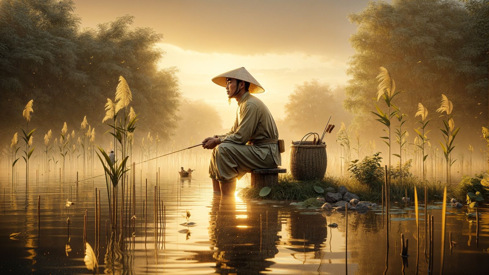 A fisherman in Vietnam  by @Caleidoscope