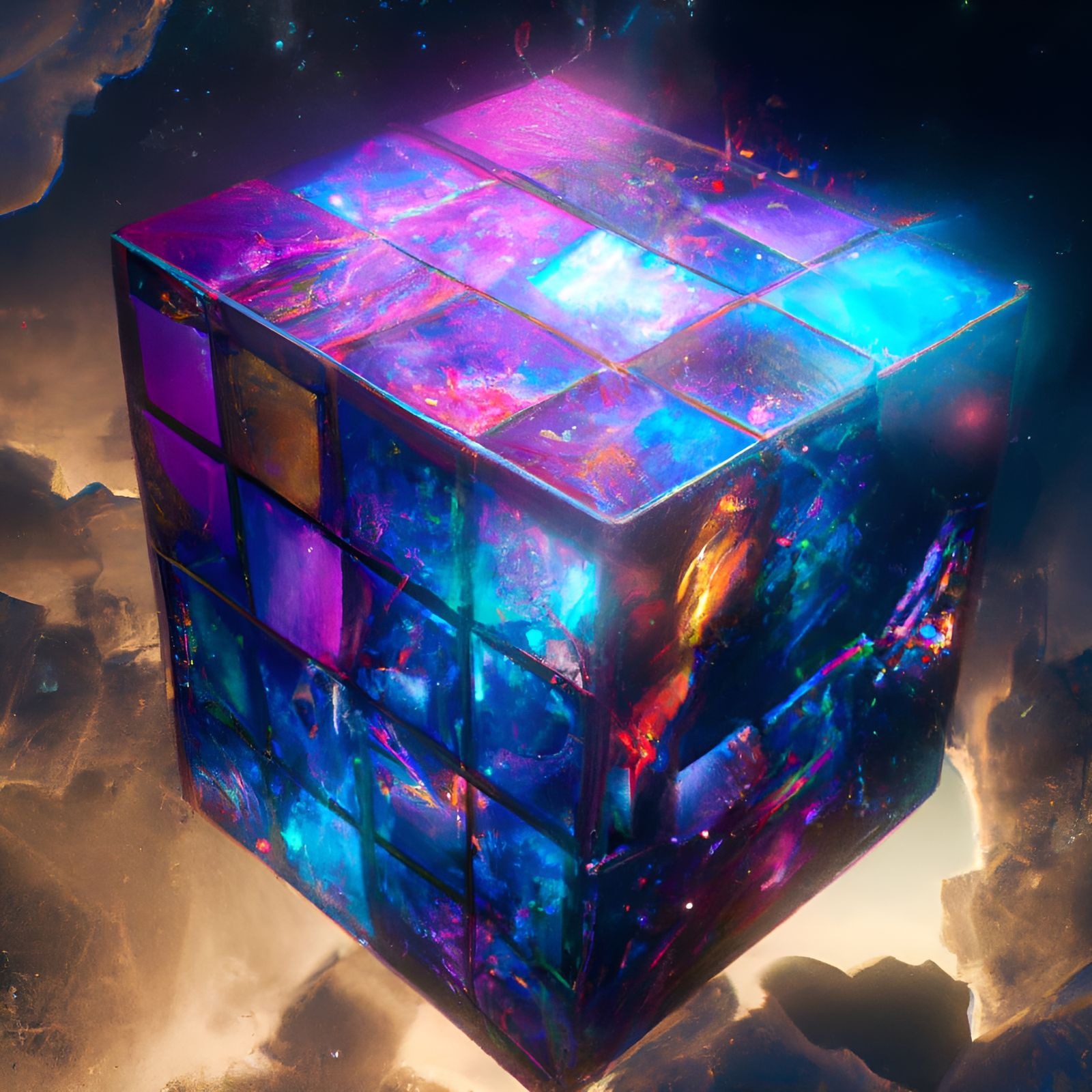 Upon The Stars (rubik's Cube) - Ai Generated Artwork - Nightcafe Creator