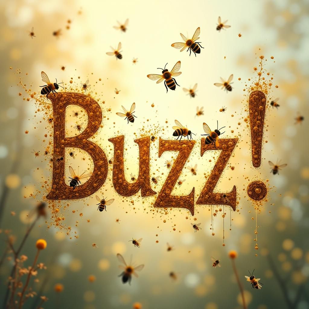 A kaleidoscope of honey bees .  by @undefined