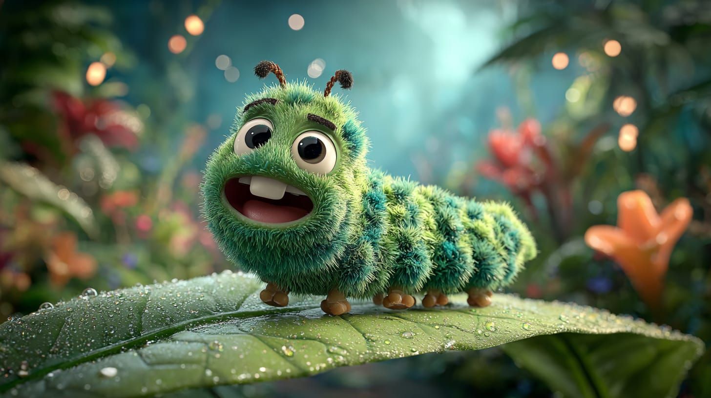 Joyful Fluffy Caterpillar's Wondrous World