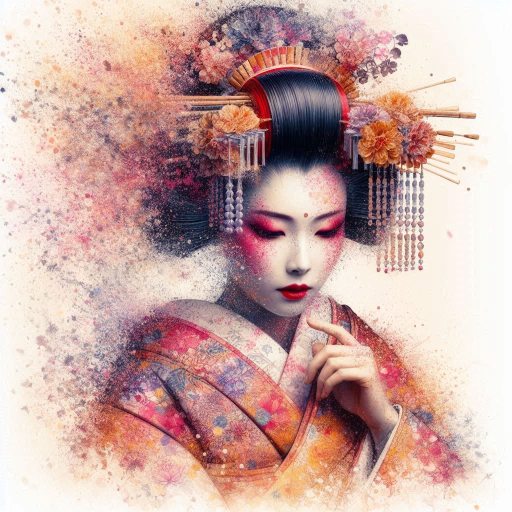 double exposure beautiful fantasy DALL-E 3 portrait landscape..