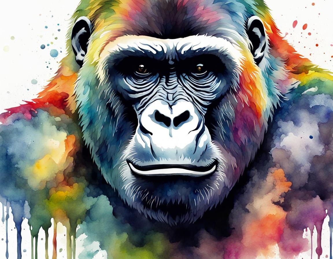 Rainbow gorilla AI Generated Artwork NightCafe Creator