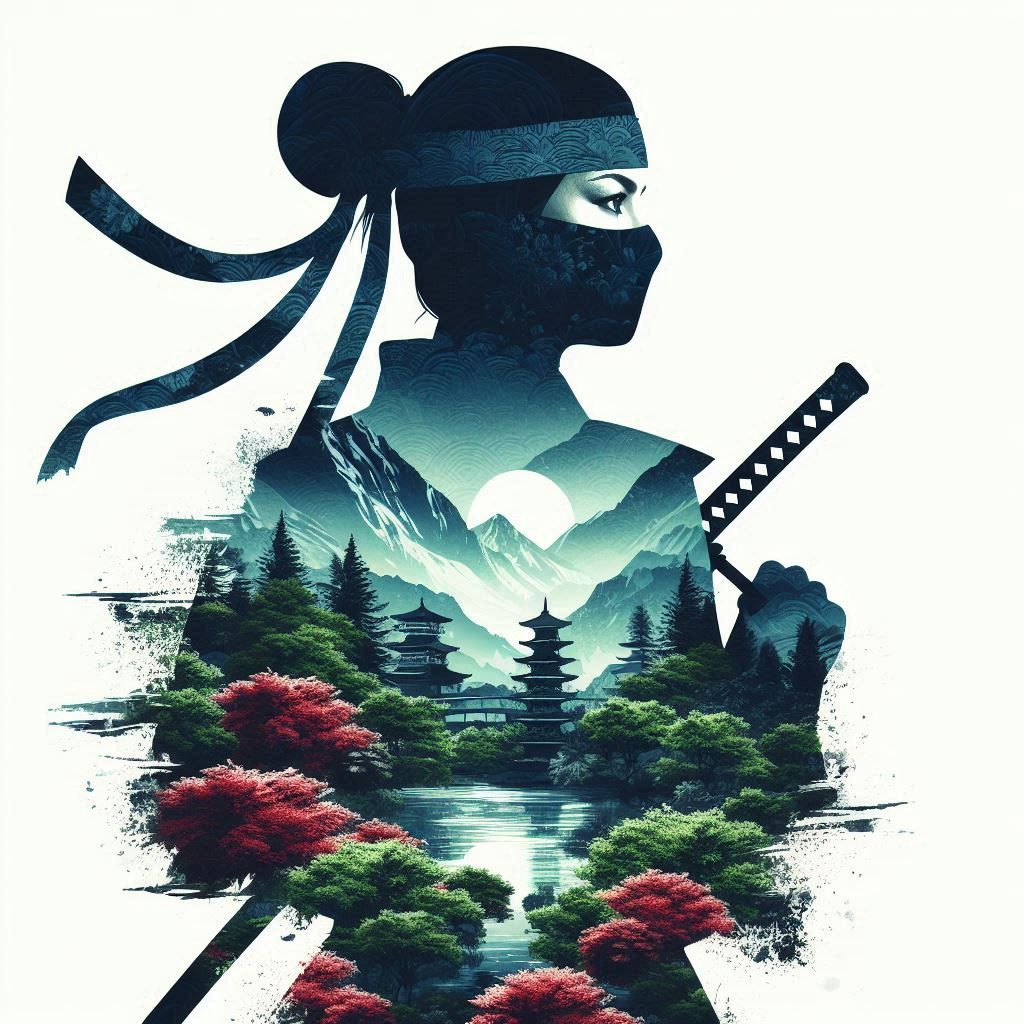 double exposure beautiful fantasy portrait landscape..