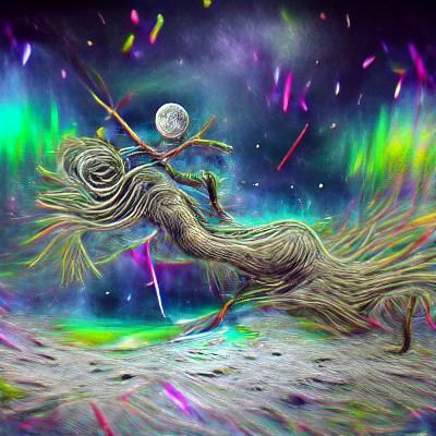 Whipping willow tree on the moon