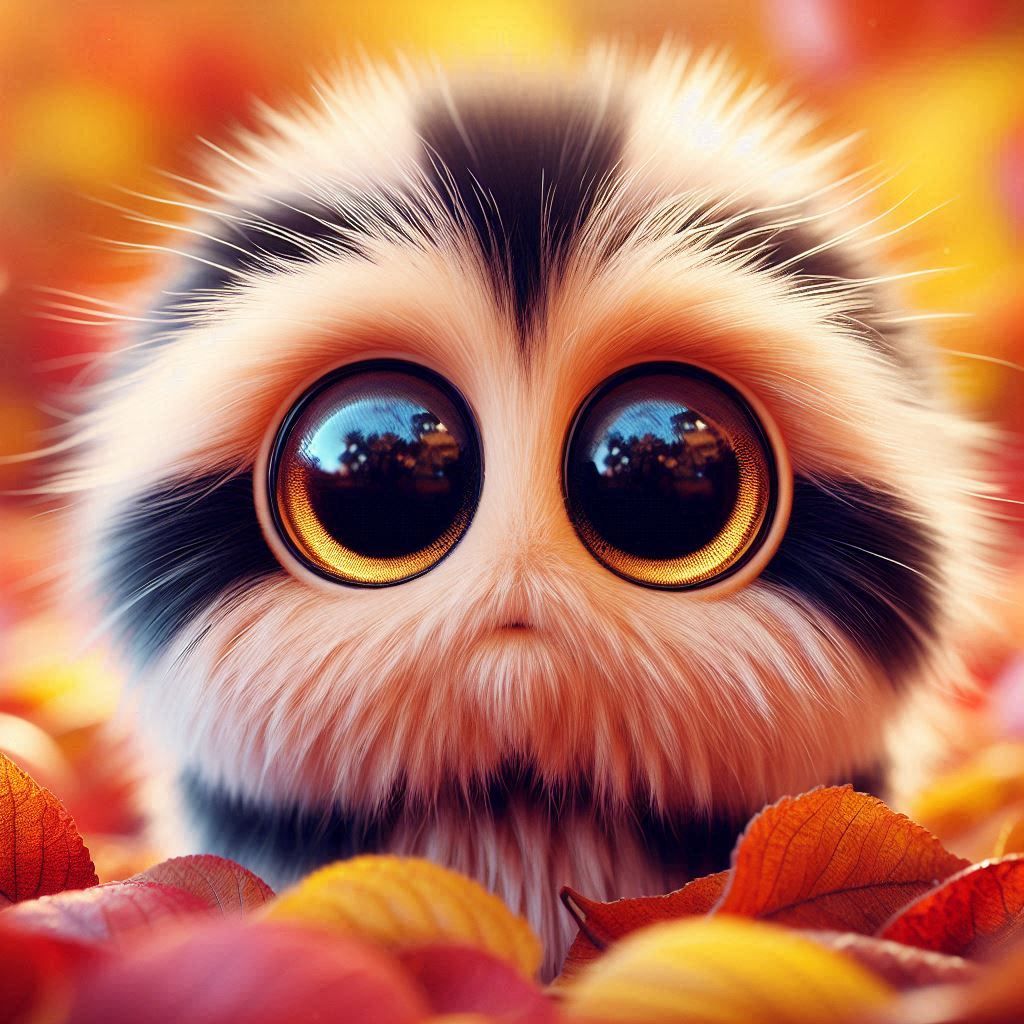 Caterpillar among Blossom Cherry