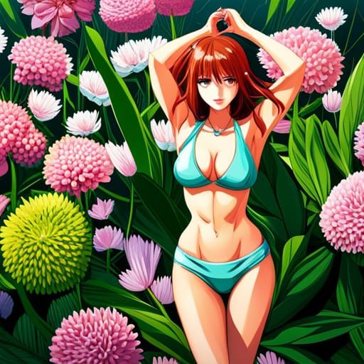 photorealistic anime art style, very beautiful girl walking ...
