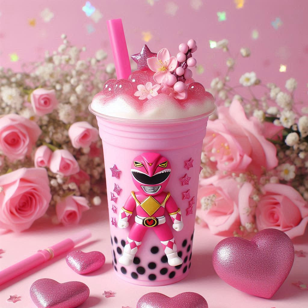 Decorated Pink Power Boba