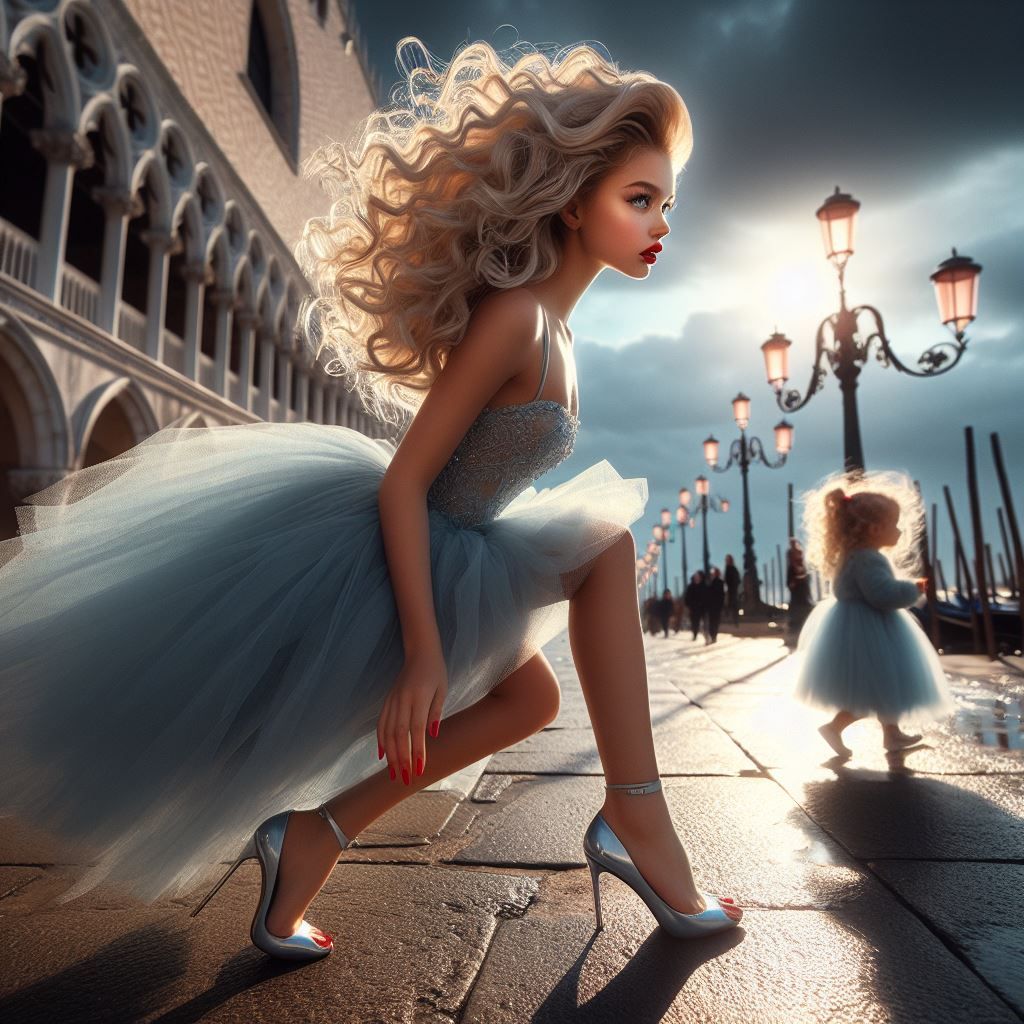 April swooping on her little sister