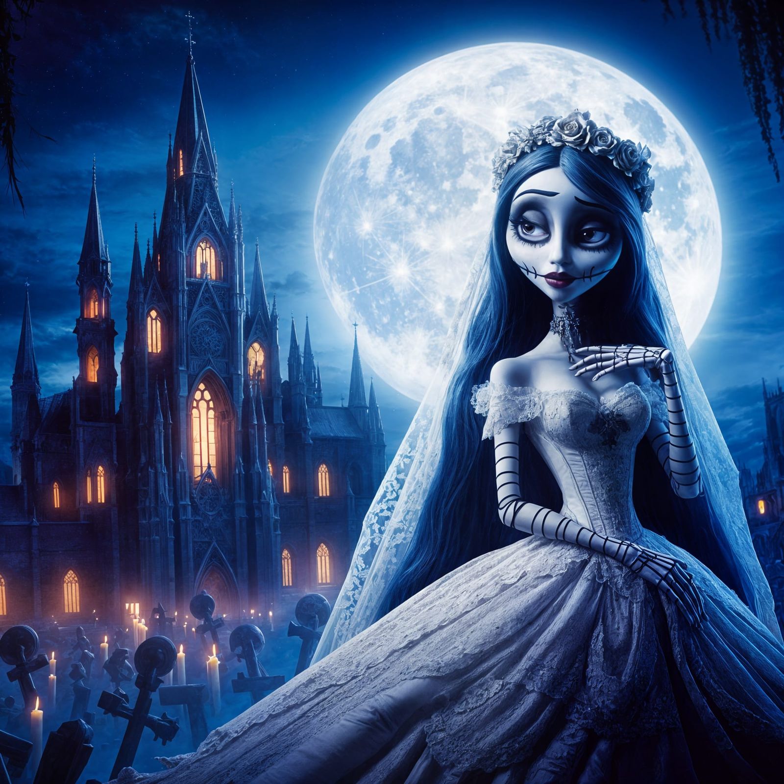 Bride against the background of the Gothic cathedral and the...