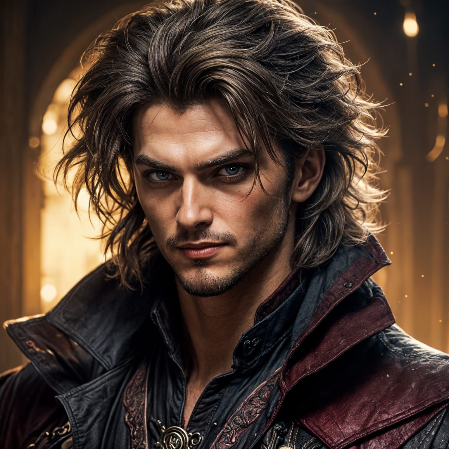 Handsome Male Vampire Portrait with Kind Smile