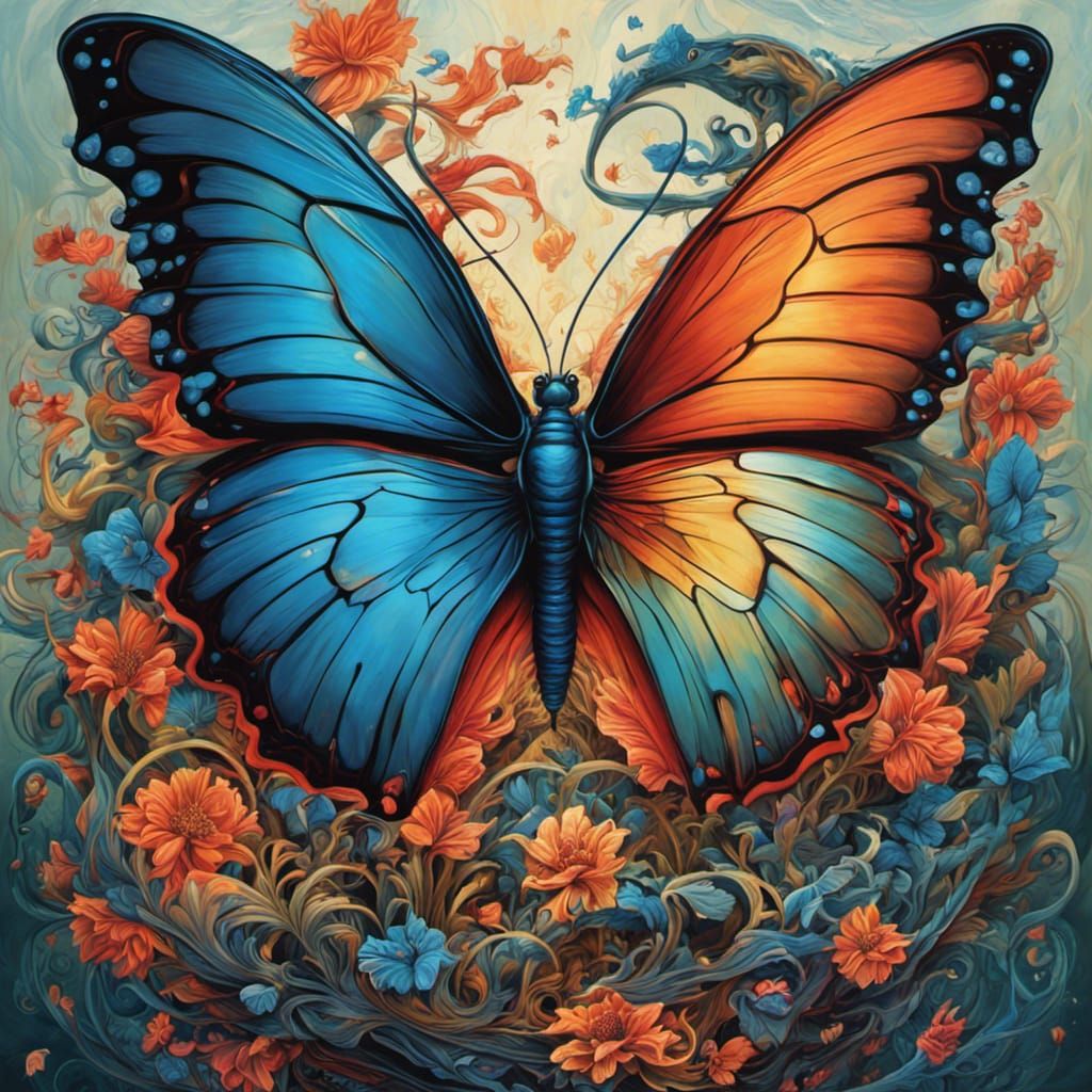 “beautiful butterfly painting by Android Jones beautiful col...