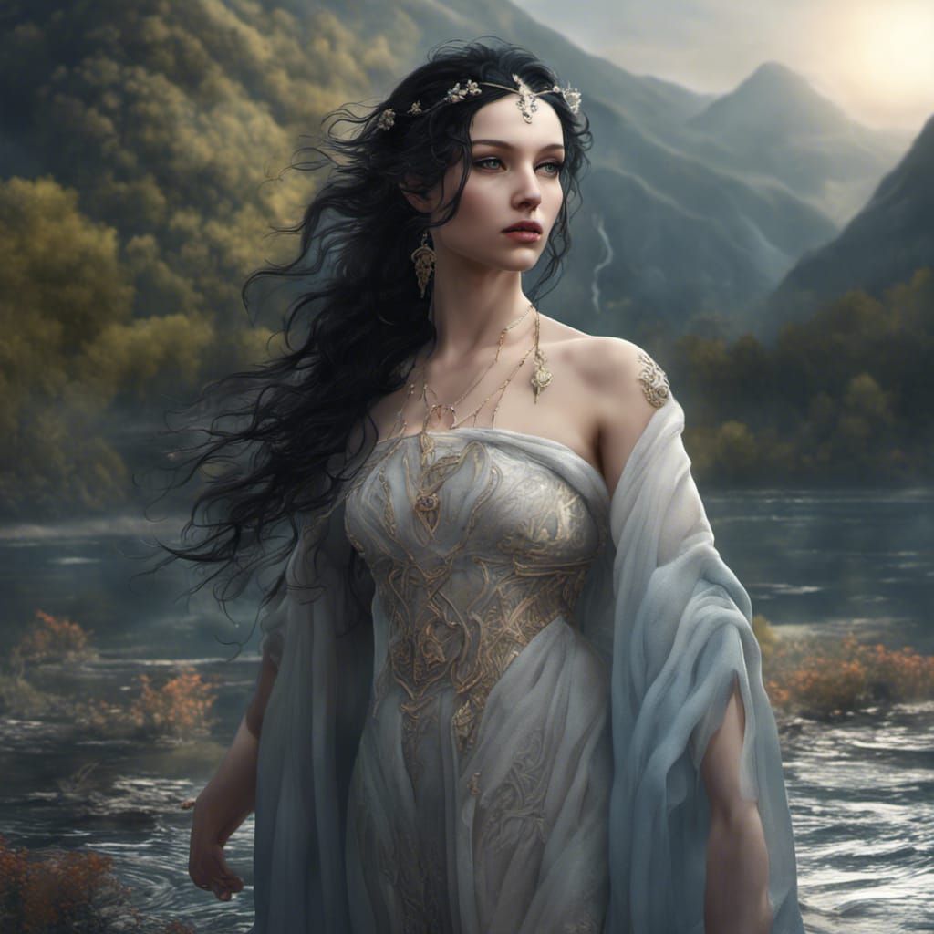 goddess of the river
<br><br>  danube classically simple style likeable
<br><br>  pale skin black hair beautiful soft cute kind facing fr...