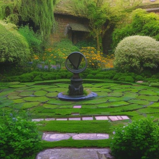sundial in a garden