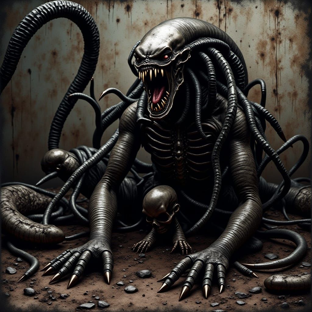 <lora:Vect Oblivion:1.0>
grunge, grungy, extremely detailed "Scary, Xenomorph attack", dirty, dusty, abandoned, haunted, old, dystopian, dys...