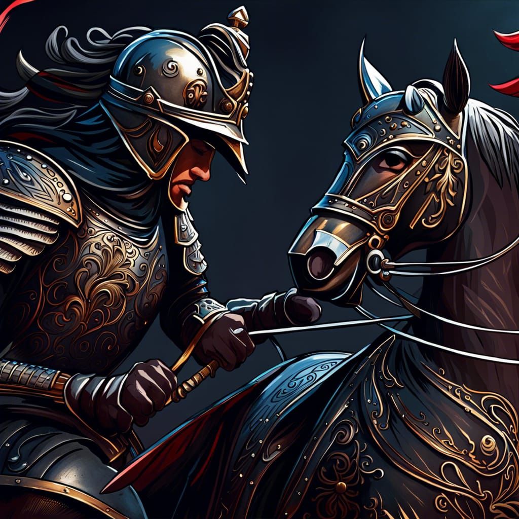 A Medieval Knight and his Horse - AI Generated Artwork - NightCafe Creator