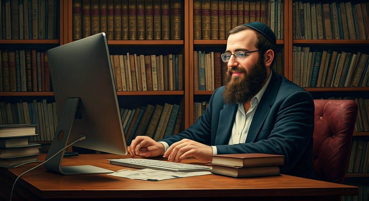 Orthodox Jewish Scholar Contemplates News with Warm Intimacy