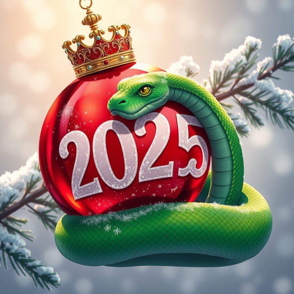 My Open Prompt: A Green Snake as a Symbol of 2025