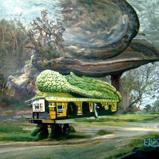 Mushroom riding the bus