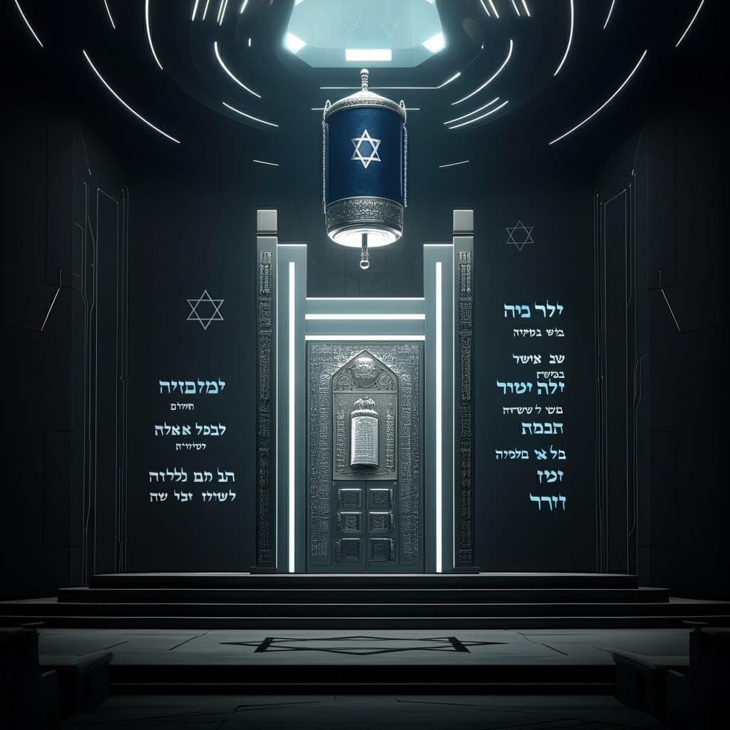 Futuristic Holy Ark in High-Tech Synagogue