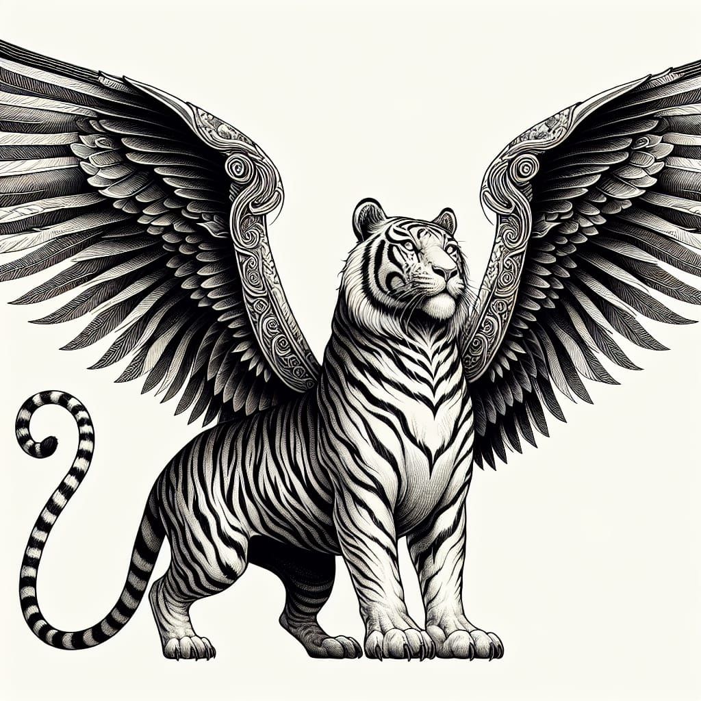 Qiongqi, a winged tiger, one of the Four Perils.