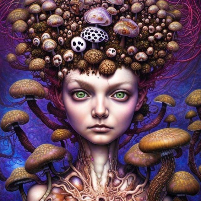 Fungi Girl 4900 - AI Generated Artwork - NightCafe Creator