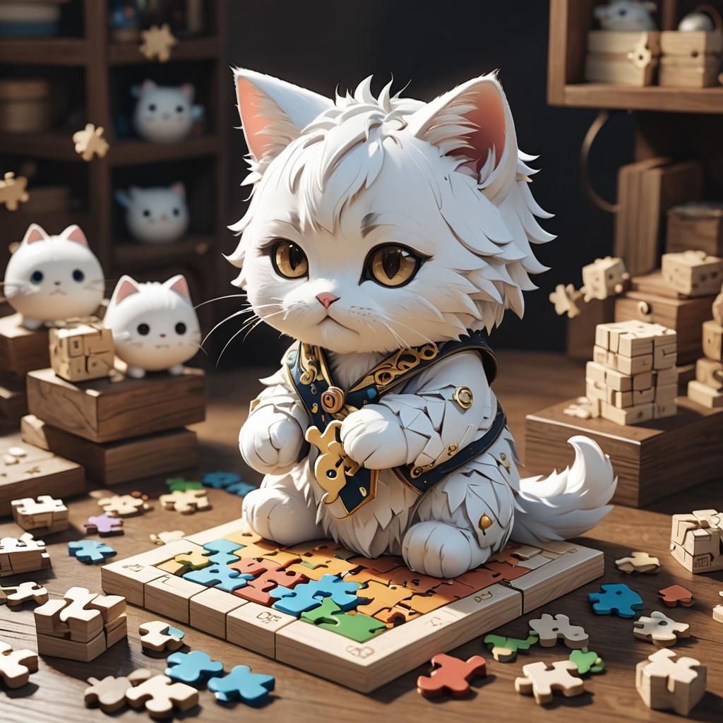 Puzzle cat  by @Rion November