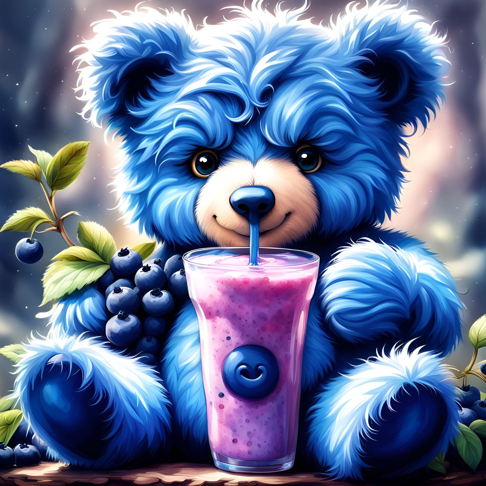 Cute Blueberry Teddy Bear.  by @Masterplayer