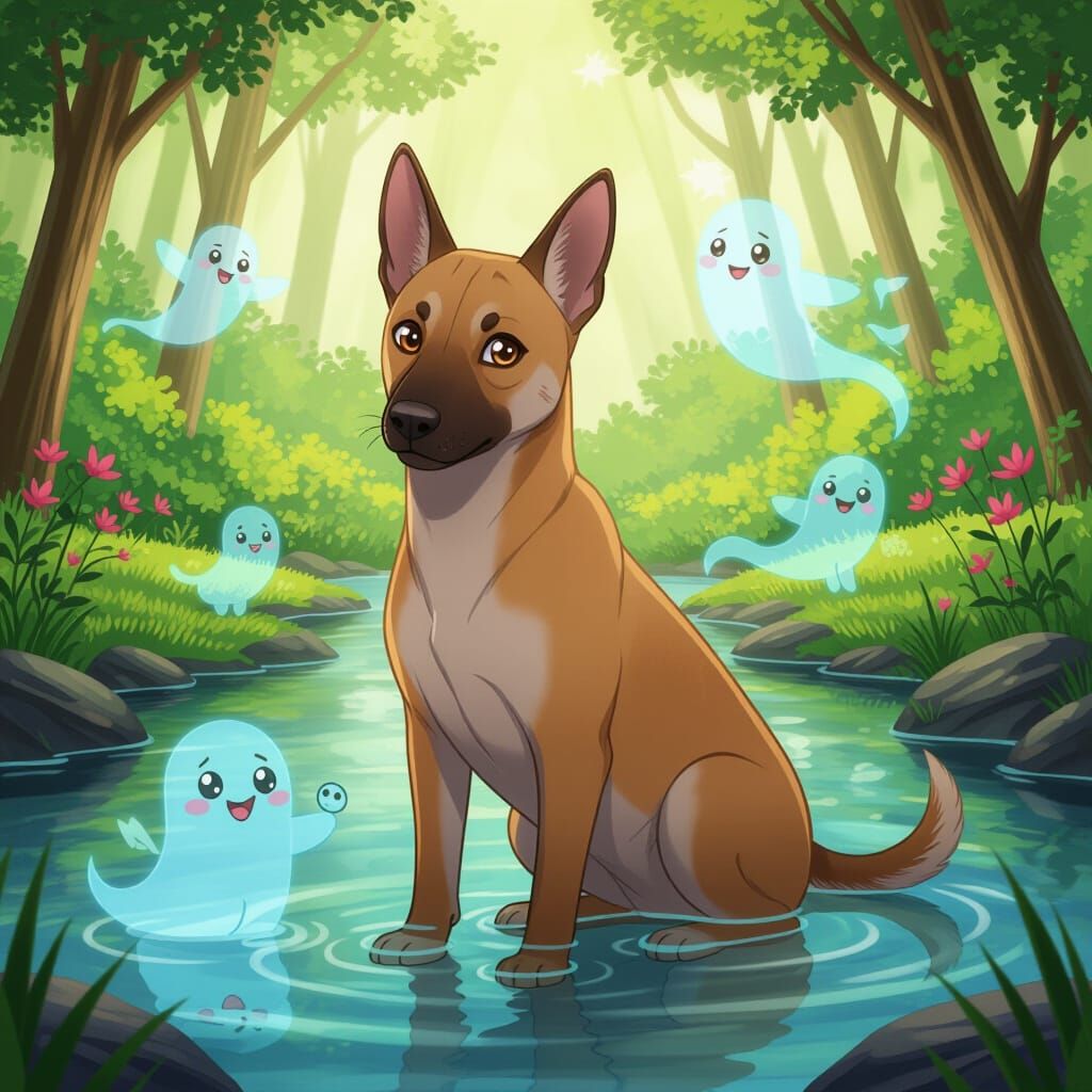 Anime Ghost Spirit Thai Ridgeback in Paradise