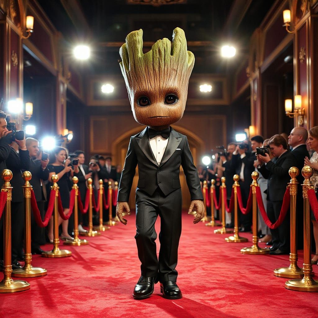 Groot walking the red carpet  by @Original Fopo
