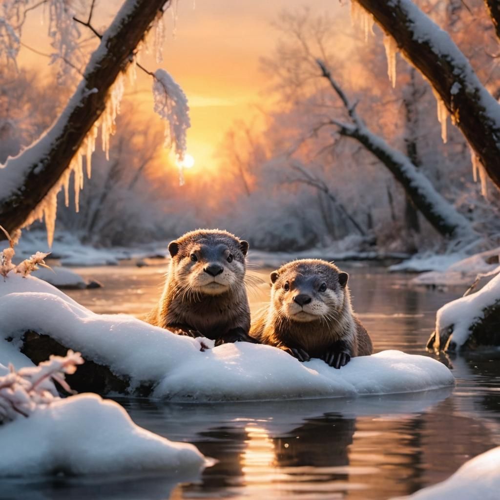 Two River Otters 