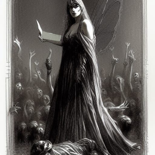 Evil Fairy Godmother in Dark Horror Style