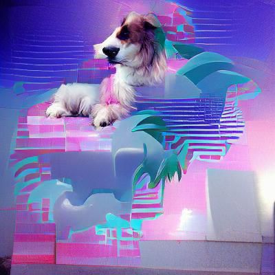 vaporwave dog