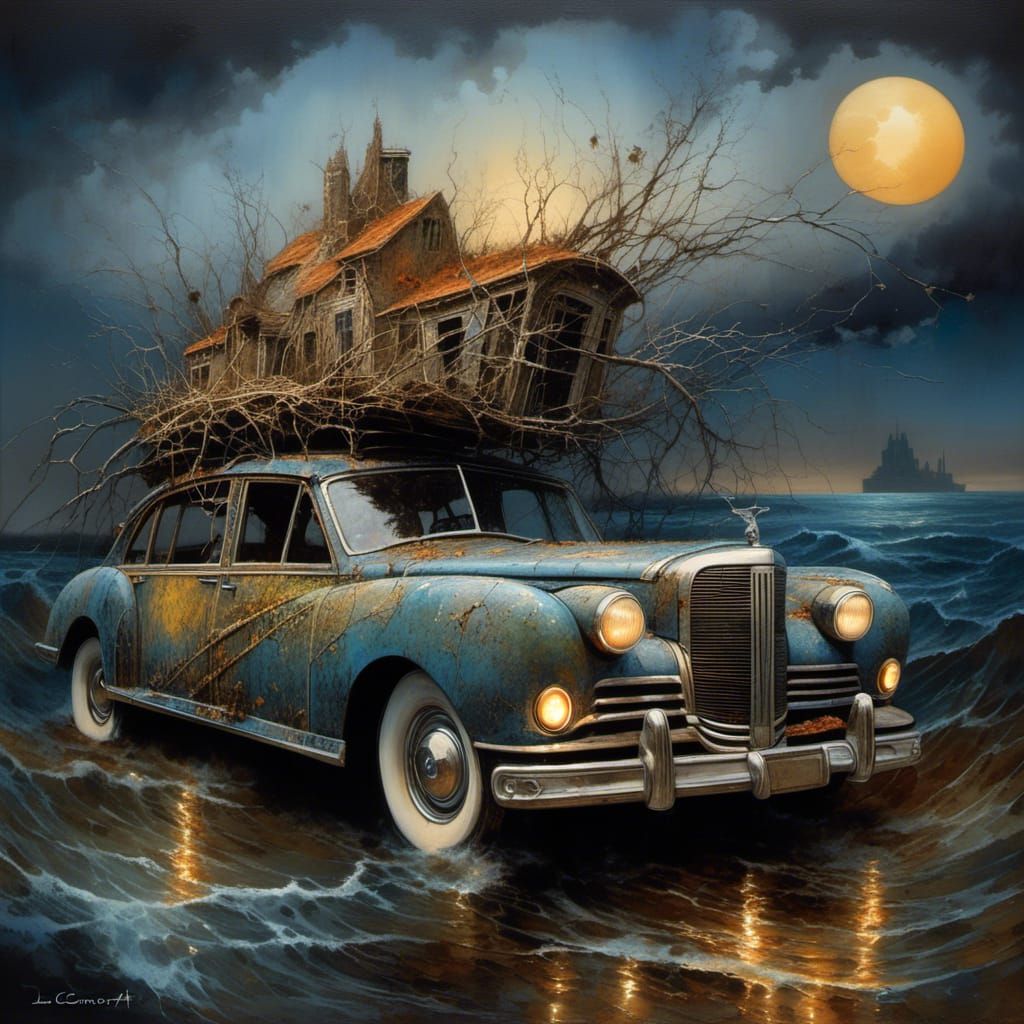 Fear that makes you run. Demon that you hide from holds your heart in his hands. Surreal search for the empty void within. Surreal, alcohol...