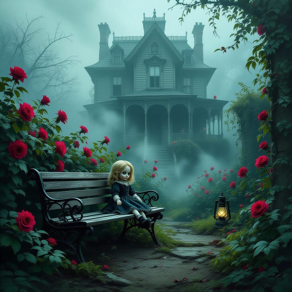 Misty disquieting garden  by @Iznogood