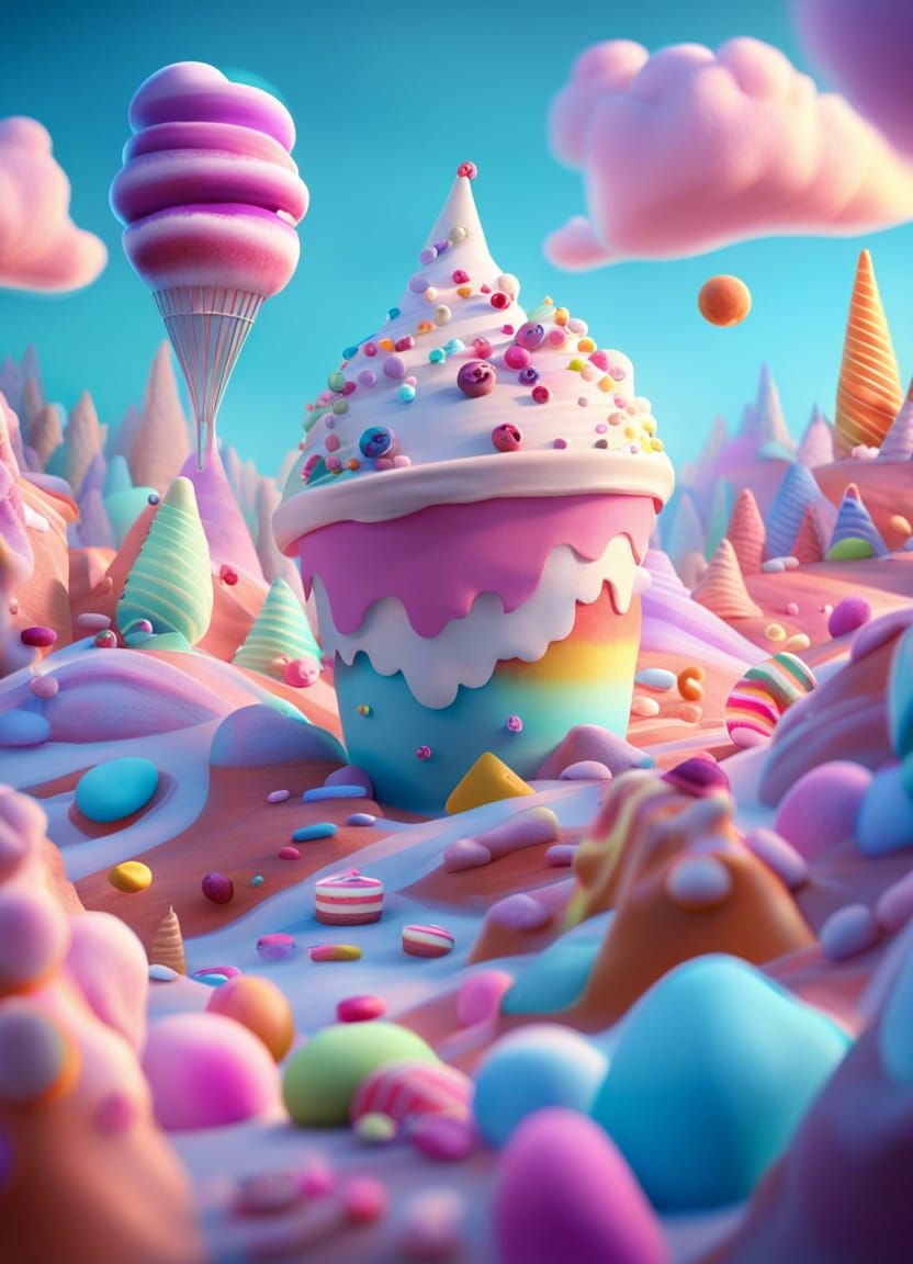 Ice cream world AI Generated Artwork NightCafe Creator