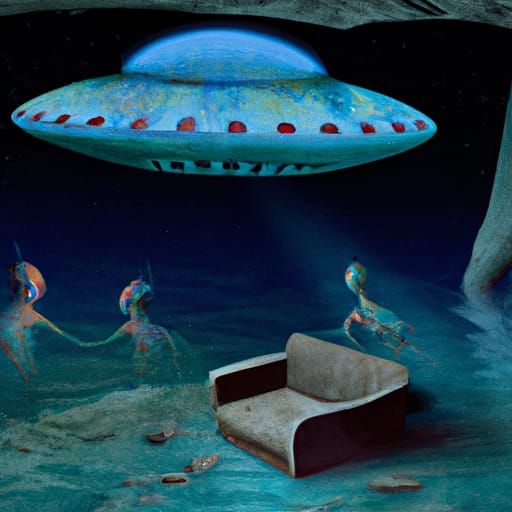 UFO underwater - AI Generated Artwork - NightCafe Creator