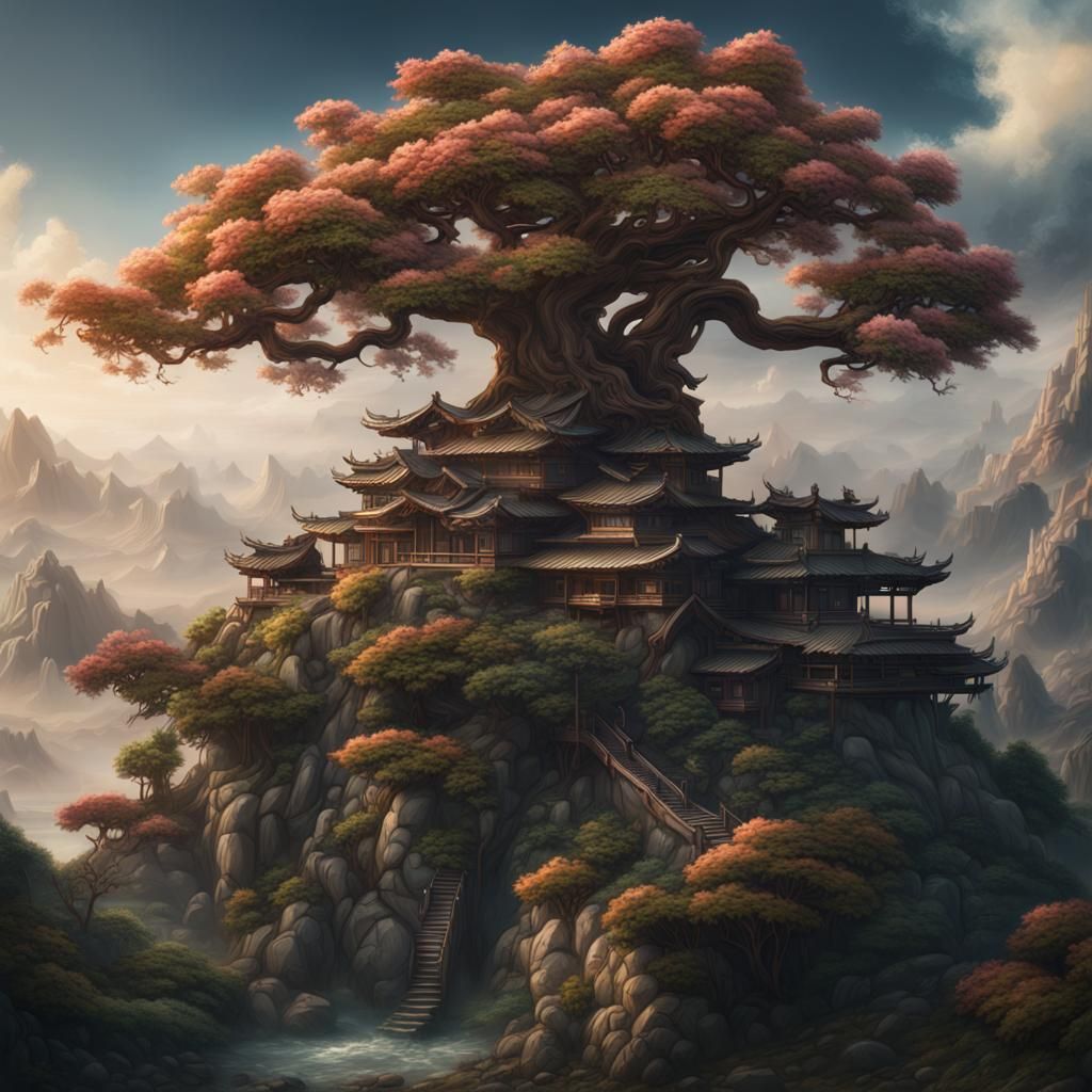 Hyperdetailed bonzai tree Epic cinematic brilliant stunning intricate meticulously detailed dramatic ...  by @PeteArtwork
